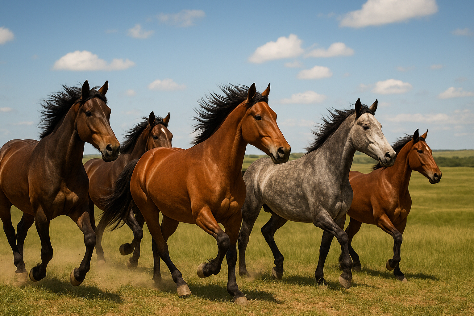 Wild Horses Running